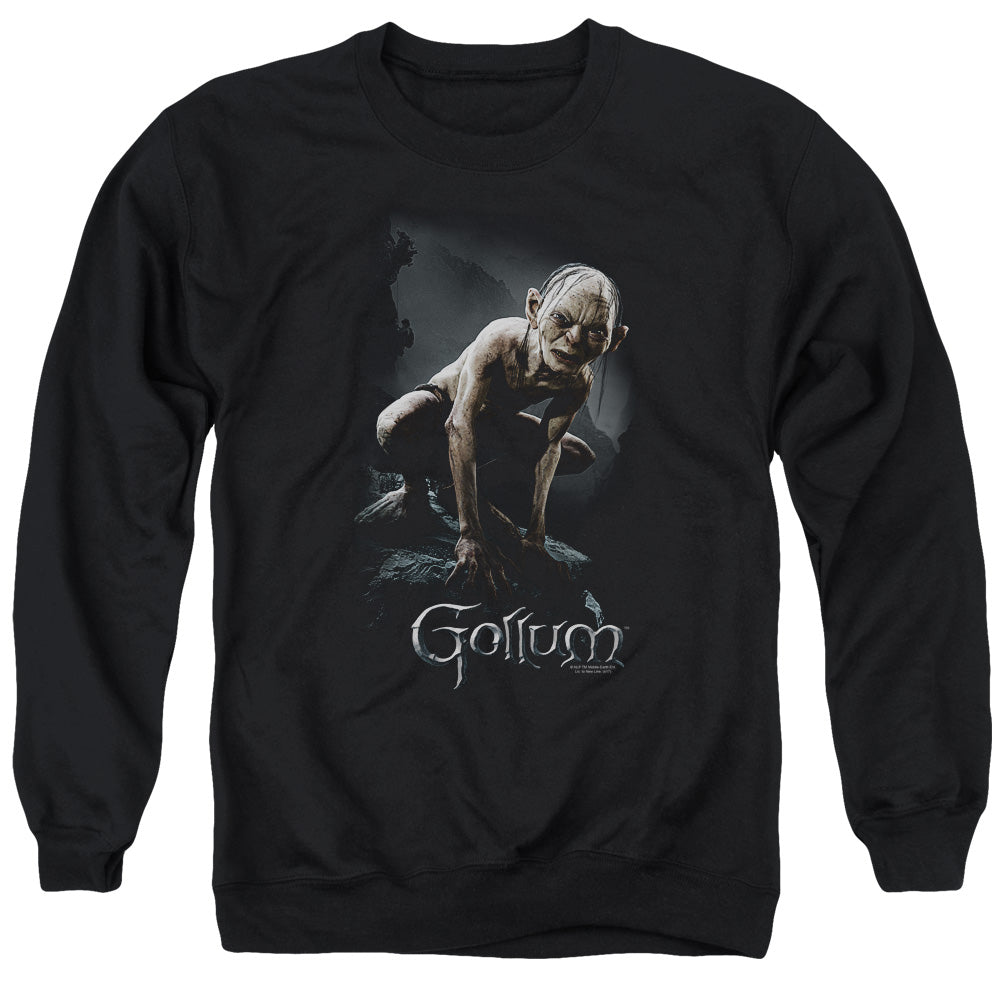 AN OFFCIALLY LICENSED LOR GOLLUM ADULT UNISEX CREWNECK SWEATSHIRT BLACK