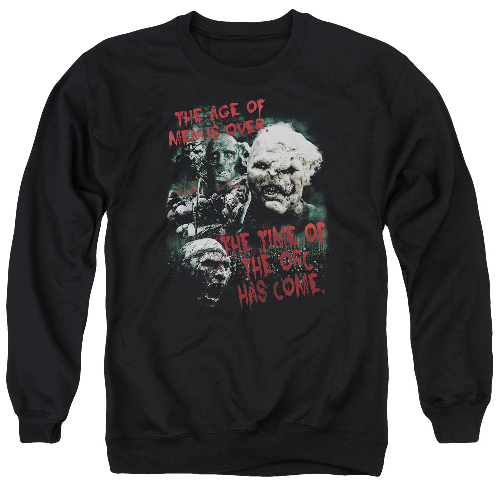 AN OFFCIALLY LICENSED LOR TIME OF THE ORC ADULT UNISEX CREWNECK SWEATSHIRT BLACK
