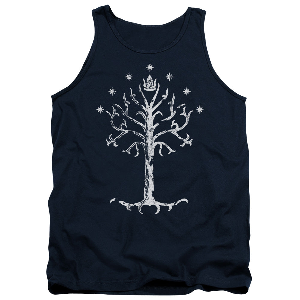 AN OFFCIALLY LICENSED LOR TREE OF GONDOR ADULT UNISEX TANK TOP NAVY