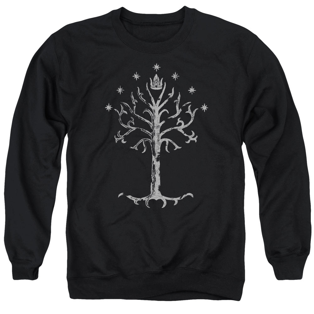 AN OFFCIALLY LICENSED LOR TREE OF GONDOR ADULT UNISEX CREWNECK SWEATSHIRT BLACK