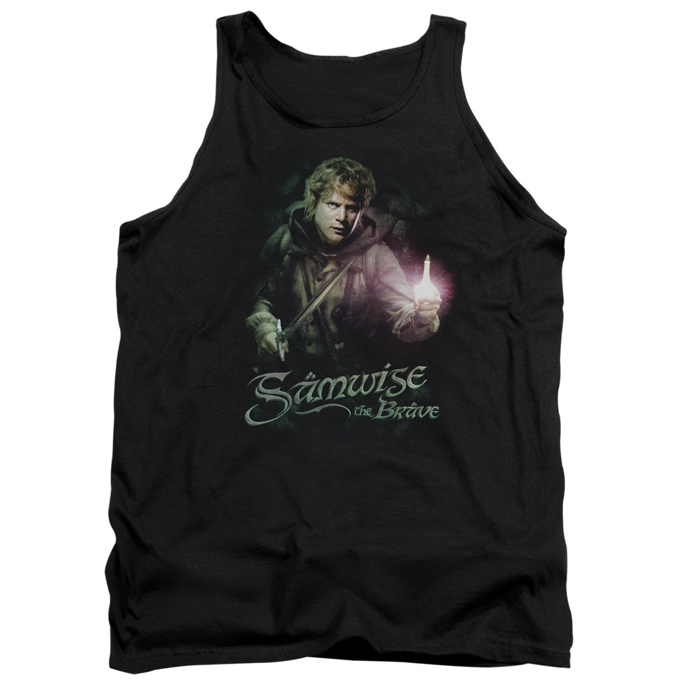 AN OFFCIALLY LICENSED LOR SAMWISE THE BRAVE ADULT UNISEX TANK TOP BLACK