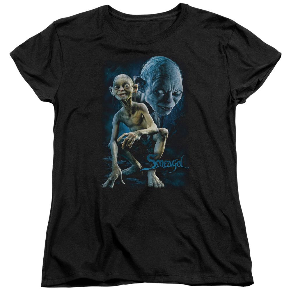 AN OFFCIALLY LICENSED LOR SMEAGOL WOMEN'S REGULAR FIT T-SHIRT BLACK