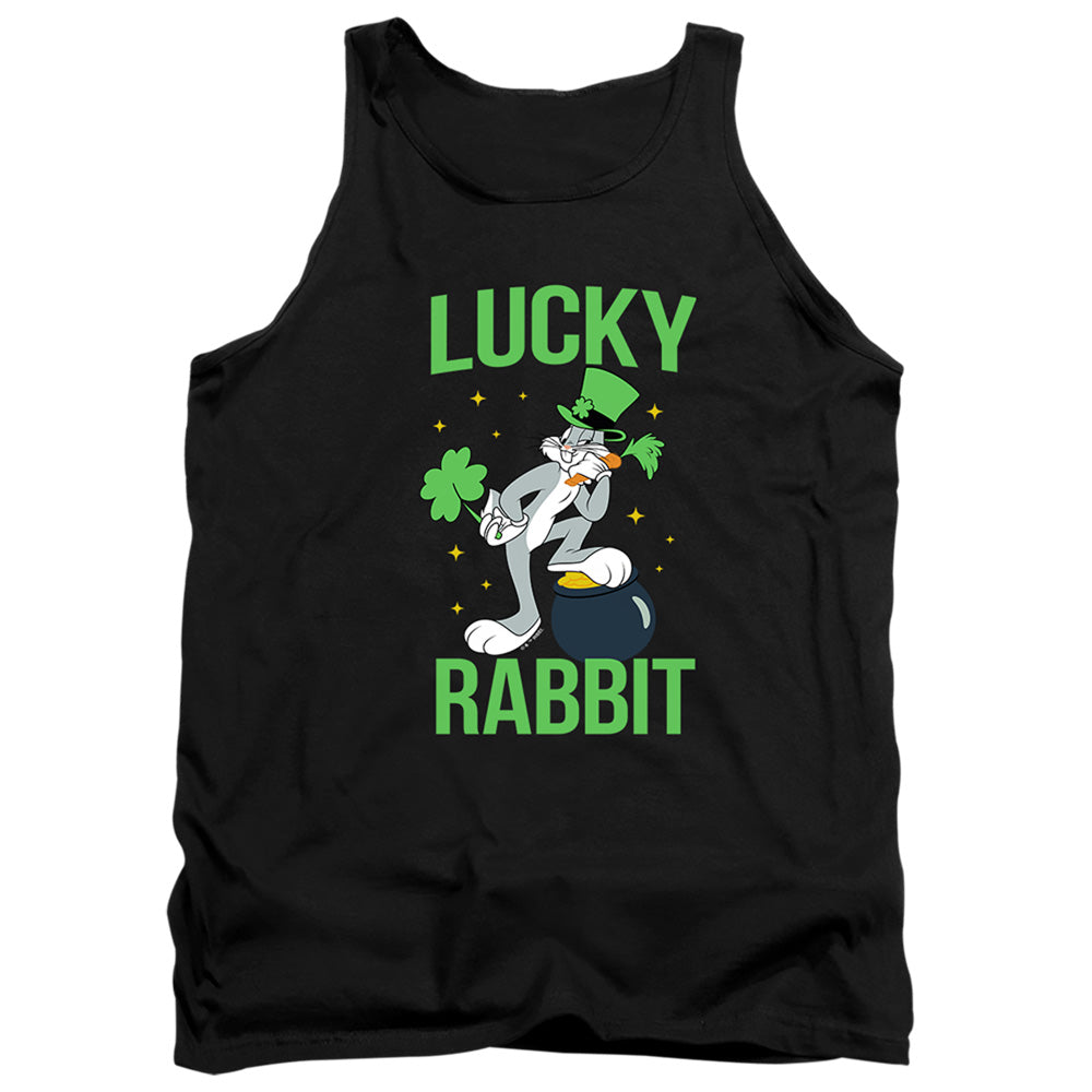 AN OFFCIALLY LICENSED LOONEY TUNES BUGS BUNNY ST. PATRICK'S LUCKY RABBIT ADULT UNISEX TANK TOP BLACK