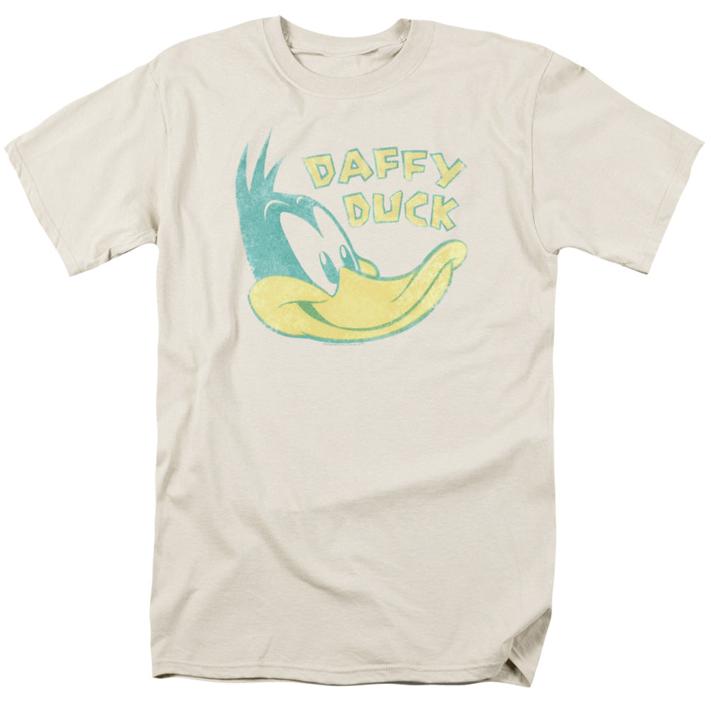 AN OFFCIALLY LICENSED LOONEY TUNES DAFFY HEAD MEN'S REGULAR FIT T-SHIRT CREAM