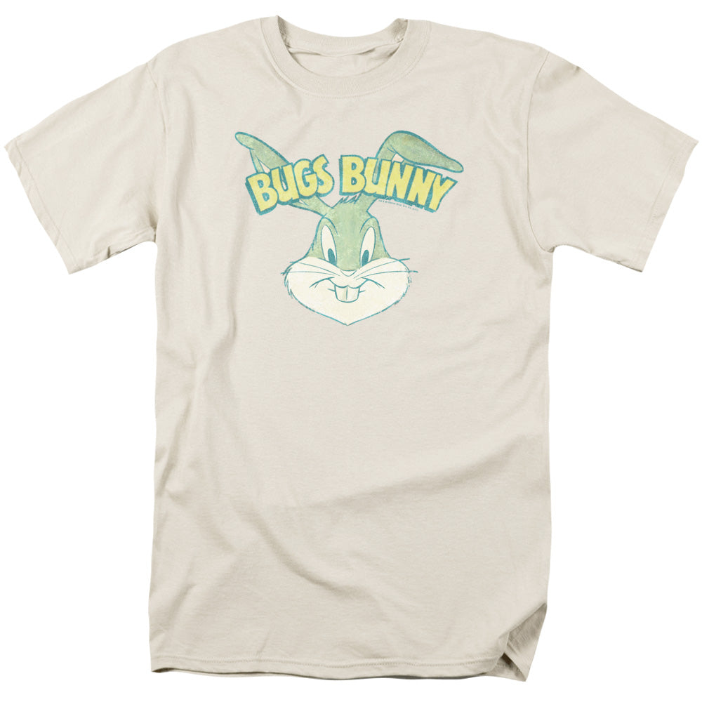 AN OFFCIALLY LICENSED LOONEY TUNES BUGS HEAD MEN'S REGULAR FIT T-SHIRT CREAM