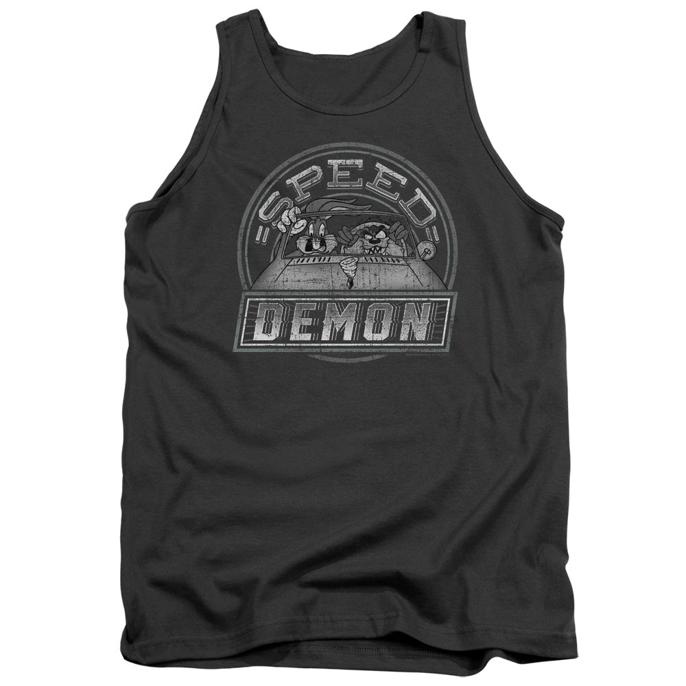 AN OFFCIALLY LICENSED LOONEY TUNES SPEED DEMON ADULT UNISEX TANK TOP CHARCOAL