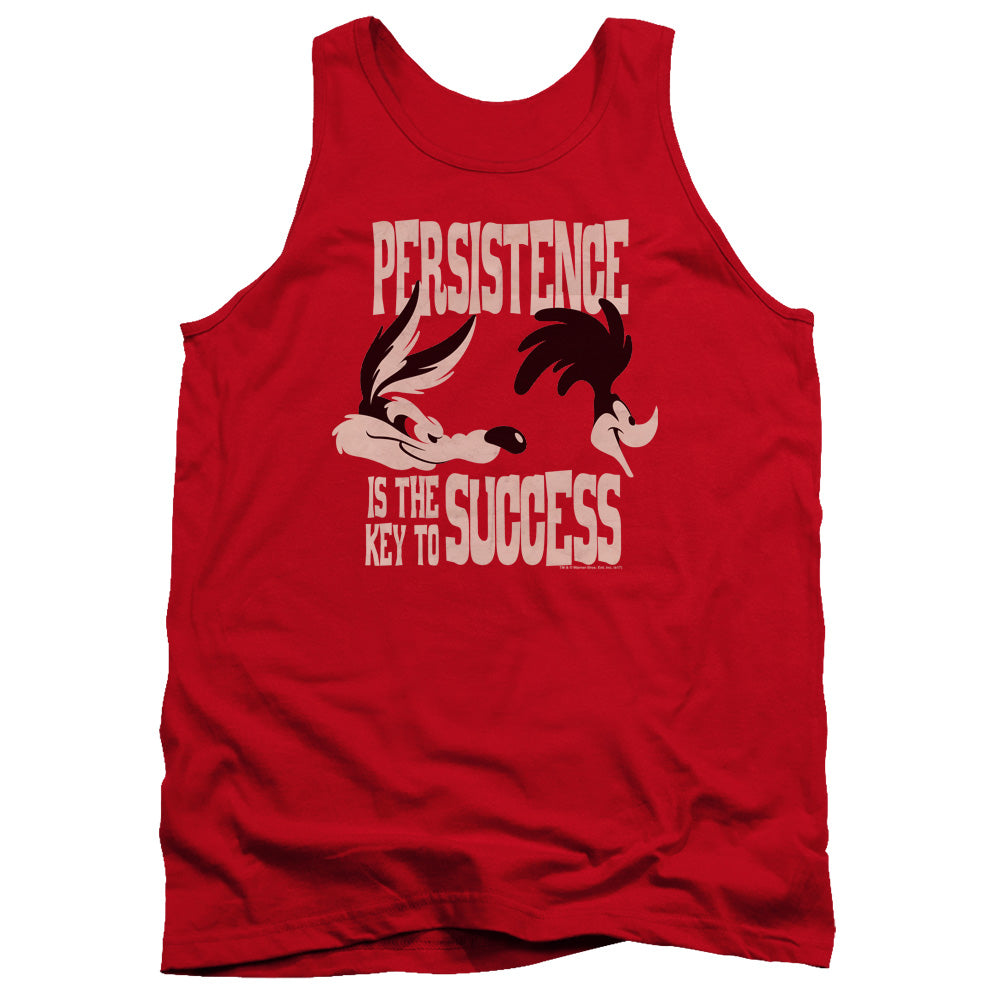 AN OFFCIALLY LICENSED LOONEY TUNES PERSISTENCE ADULT UNISEX TANK TOP RED