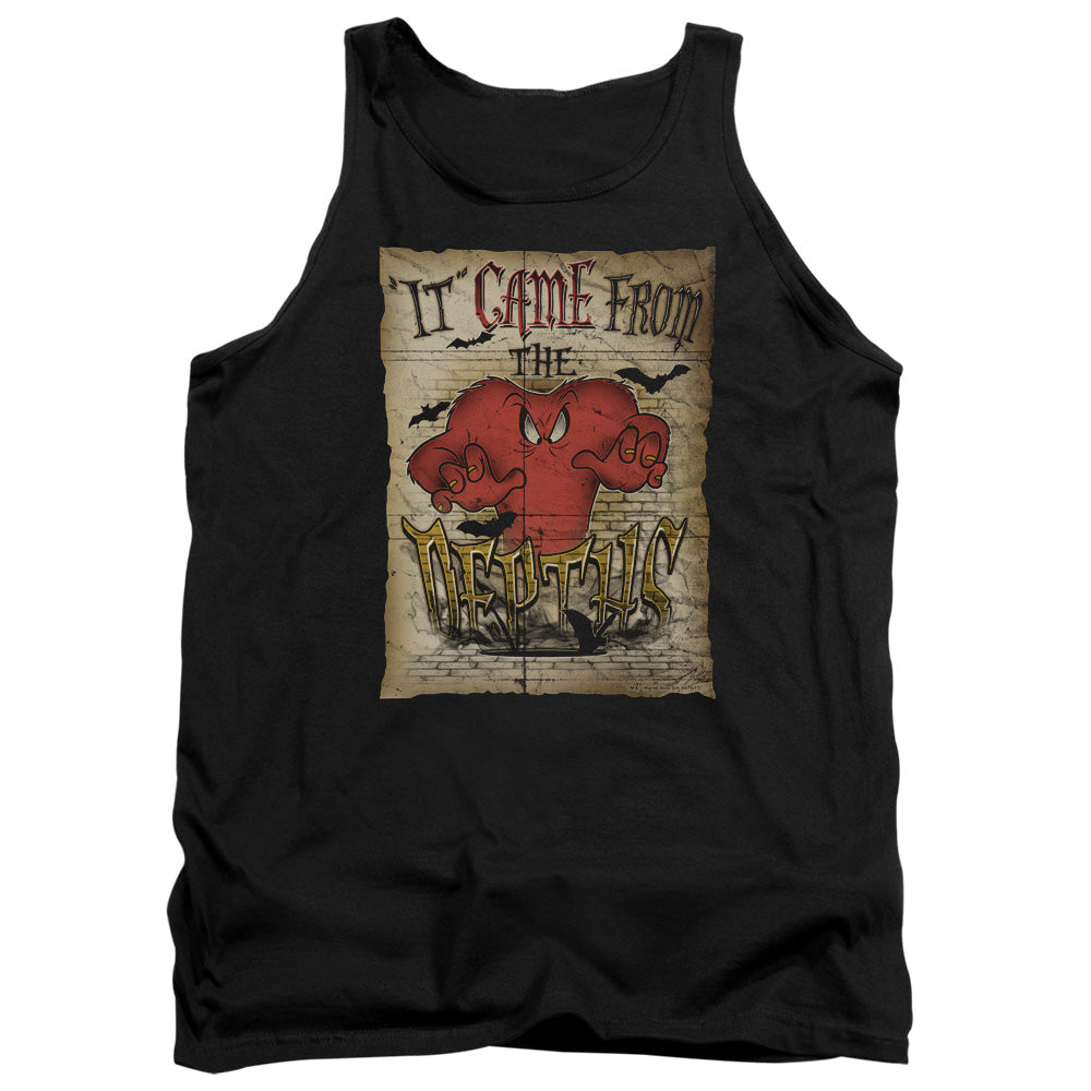 AN OFFCIALLY LICENSED LOONEY TUNES THE DEPTHS ADULT UNISEX TANK TOP BLACK