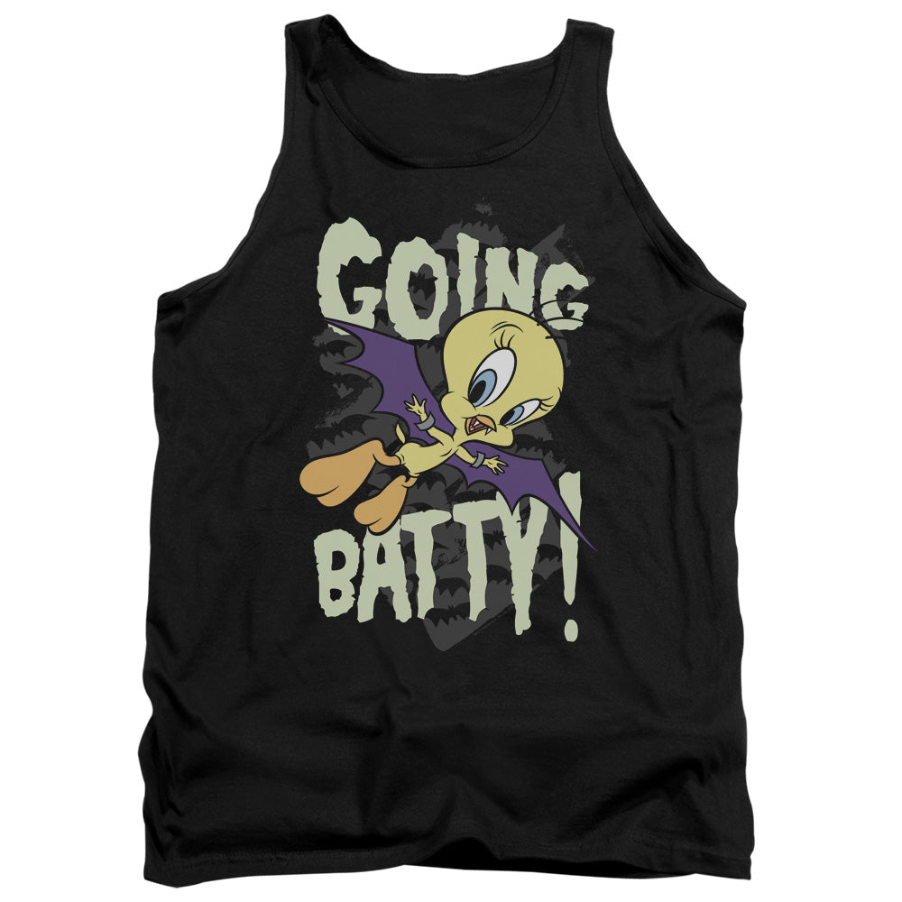 AN OFFCIALLY LICENSED LOONEY TUNES GOING BATTY ADULT UNISEX TANK TOP BLACK