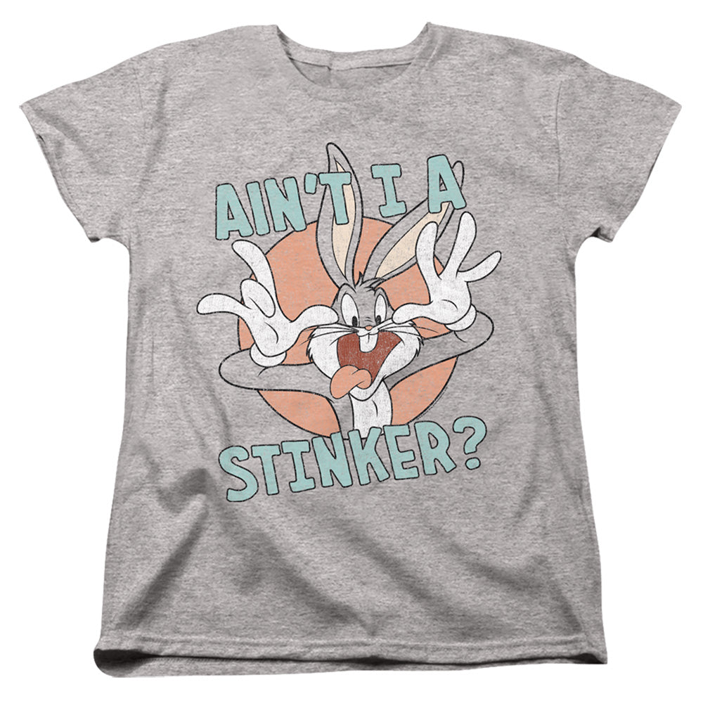 AN OFFCIALLY LICENSED LOONEY TUNES AINT I A STINKER WOMEN'S REGULAR FIT T-SHIRT ATHLETIC HEATHER
