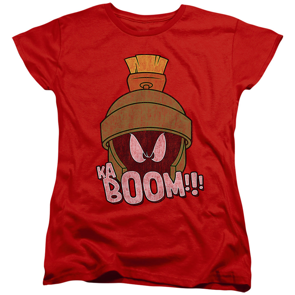 AN OFFCIALLY LICENSED LOONEY TUNES KABOOM WOMEN'S REGULAR FIT T-SHIRT RED