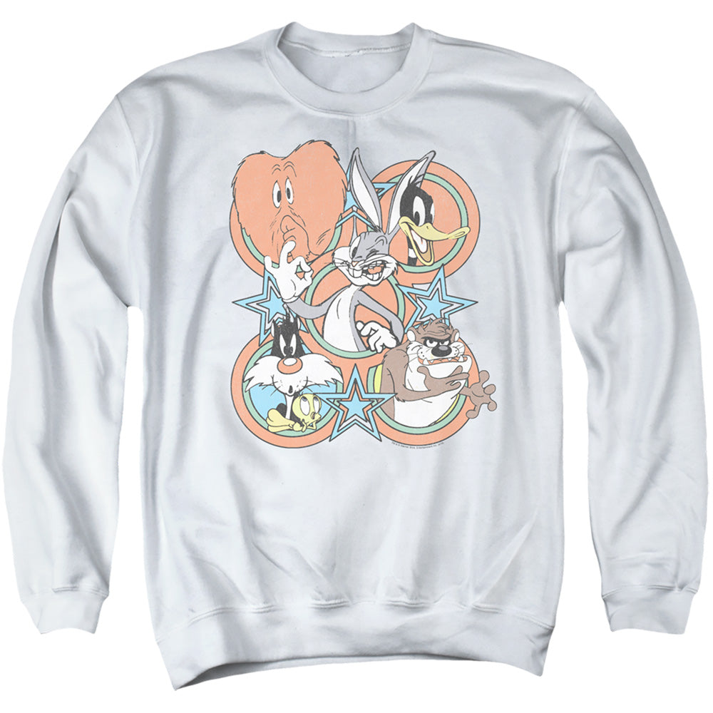 AN OFFCIALLY LICENSED LOONEY TUNES SCREEN STARS ADULT UNISEX CREWNECK SWEATSHIRT WHITE