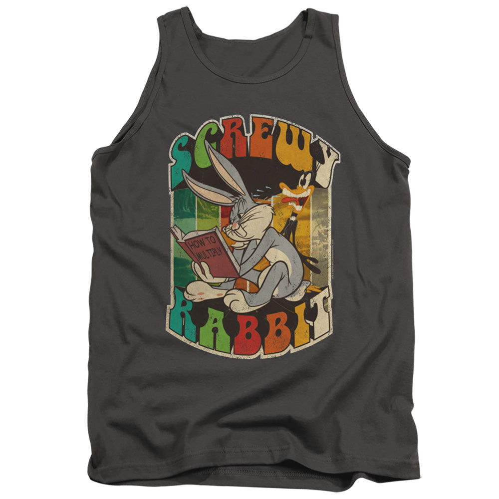 AN OFFCIALLY LICENSED LOONEY TUNES SCREWY RABBIT ADULT UNISEX TANK TOP CHARCOAL