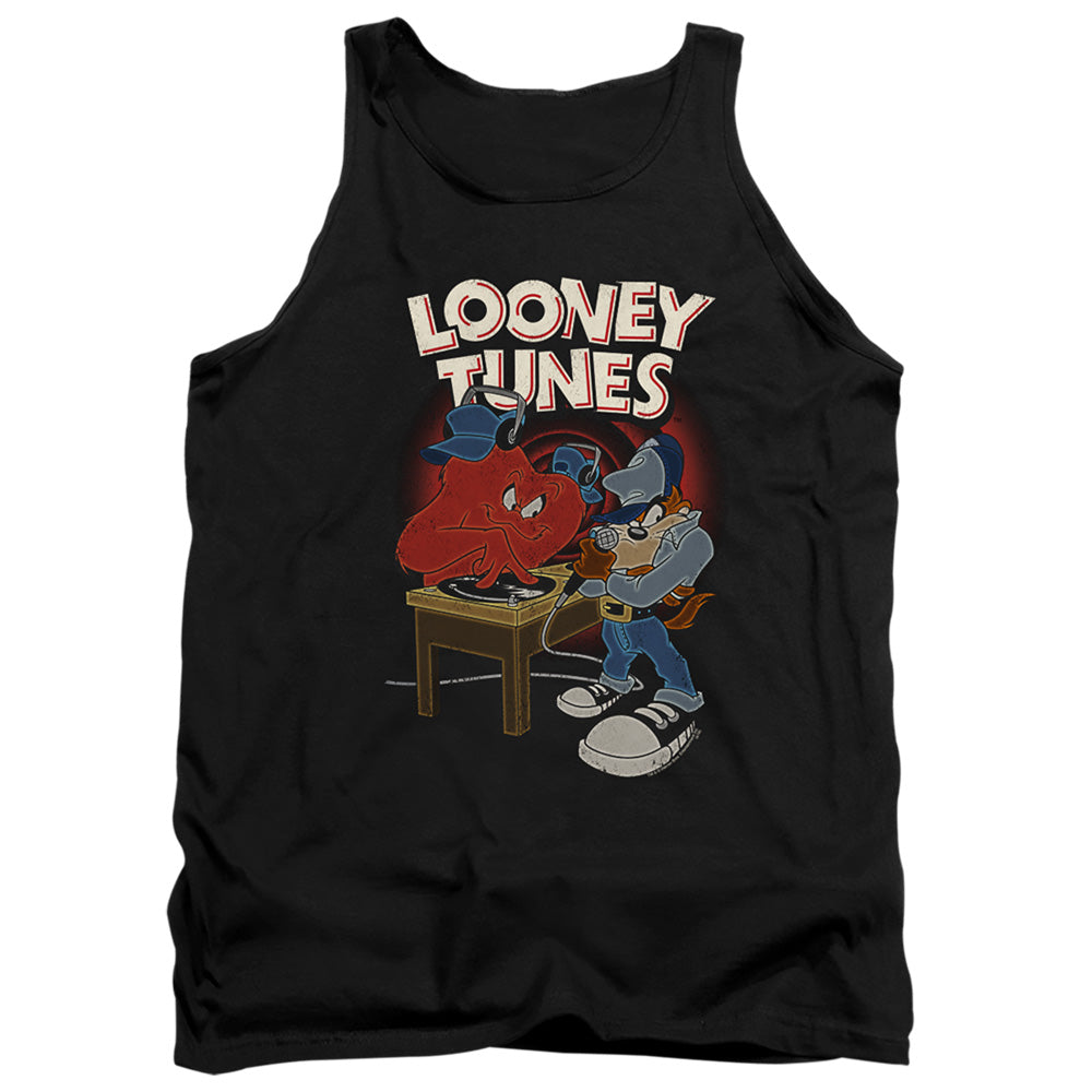 AN OFFCIALLY LICENSED LOONEY TUNES DJ LOONEY TUNES ADULT UNISEX TANK TOP BLACK