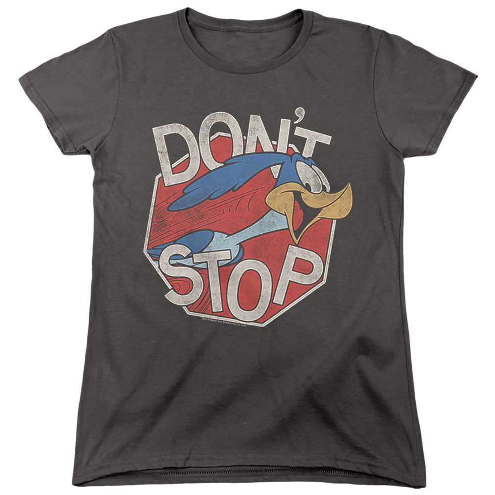 AN OFFCIALLY LICENSED LOONEY TUNES DONT STOP WOMEN'S REGULAR FIT T-SHIRT CHARCOAL