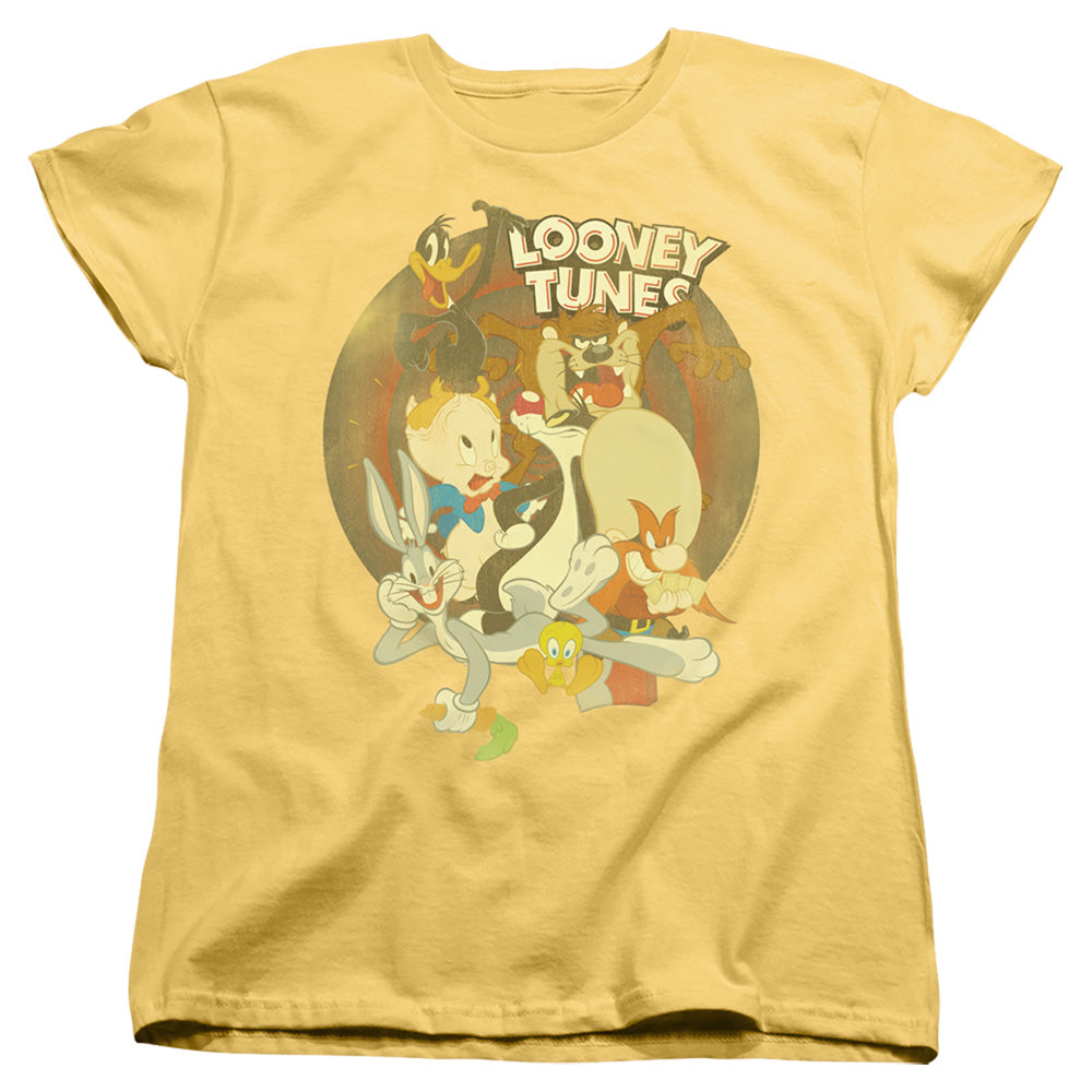 AN OFFCIALLY LICENSED LOONEY TUNES GANGS ALL HERE WOMEN'S REGULAR FIT T-SHIRT BANANA