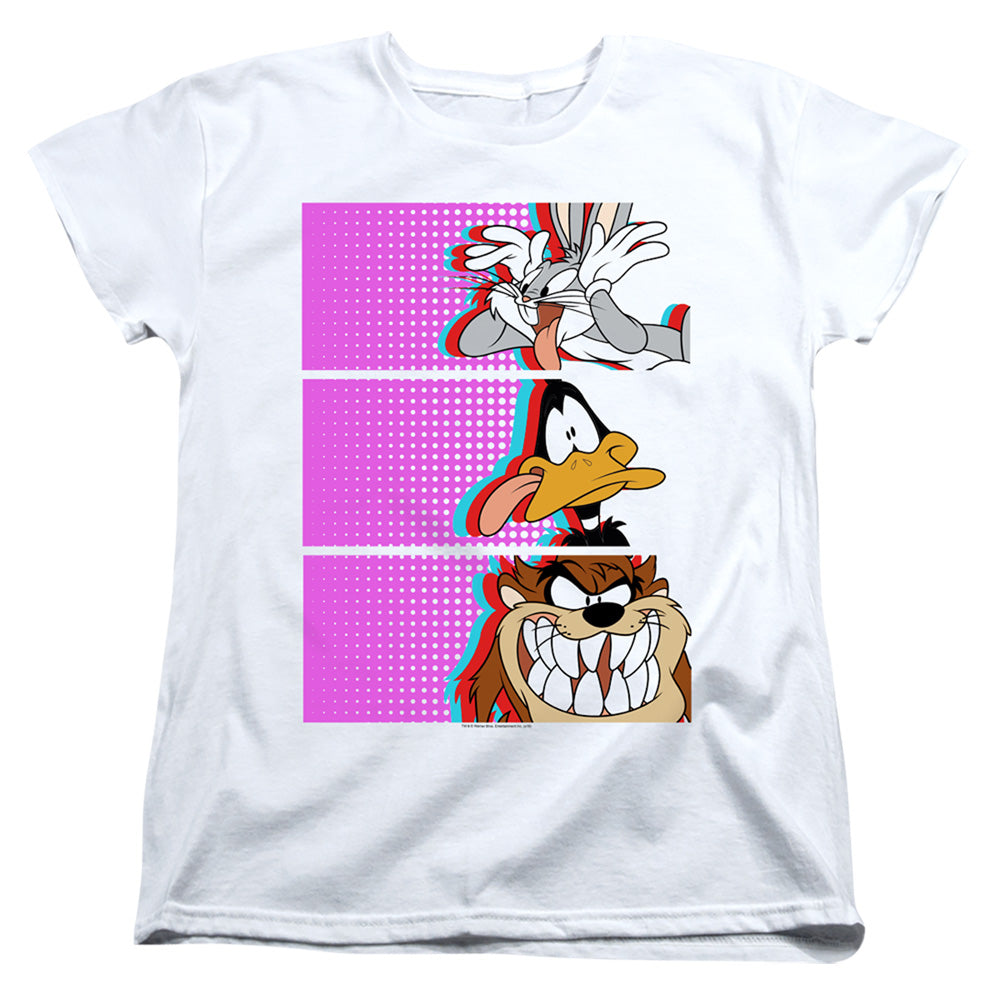 AN OFFCIALLY LICENSED LOONEY TUNES TILES WOMEN'S REGULAR FIT T-SHIRT WHITE