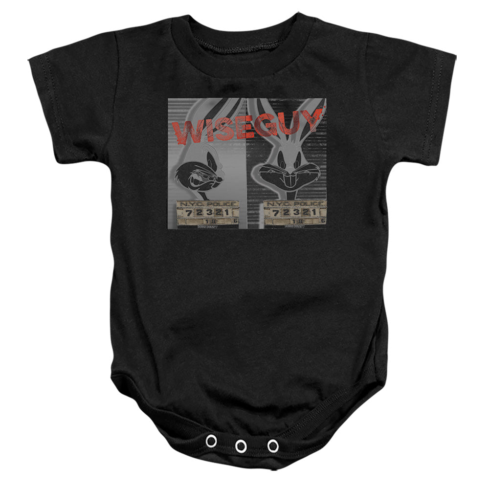 AN OFFCIALLY LICENSED LOONEY TUNES BUGS BUNNY WISEGUY BABY BODYSUIT BLACK