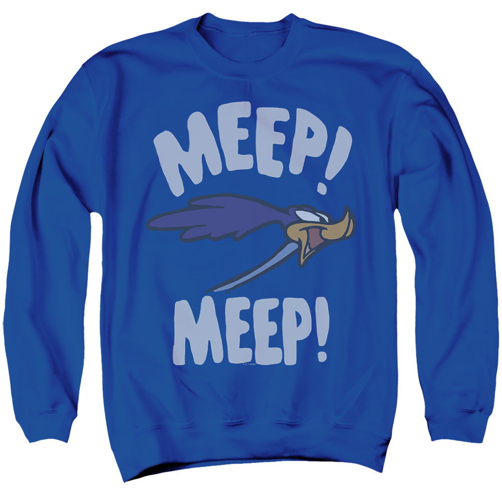 AN OFFCIALLY LICENSED LOONEY TUNES THE MEEP MEEP ADULT UNISEX CREWNECK SWEATSHIRT ROYAL