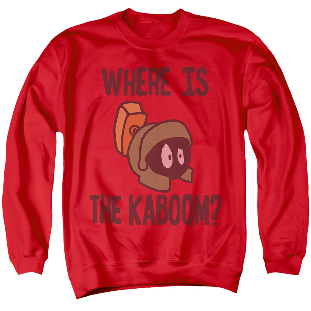 AN OFFCIALLY LICENSED LOONEY TUNES THE MARTIAN ADULT UNISEX CREWNECK SWEATSHIRT RED