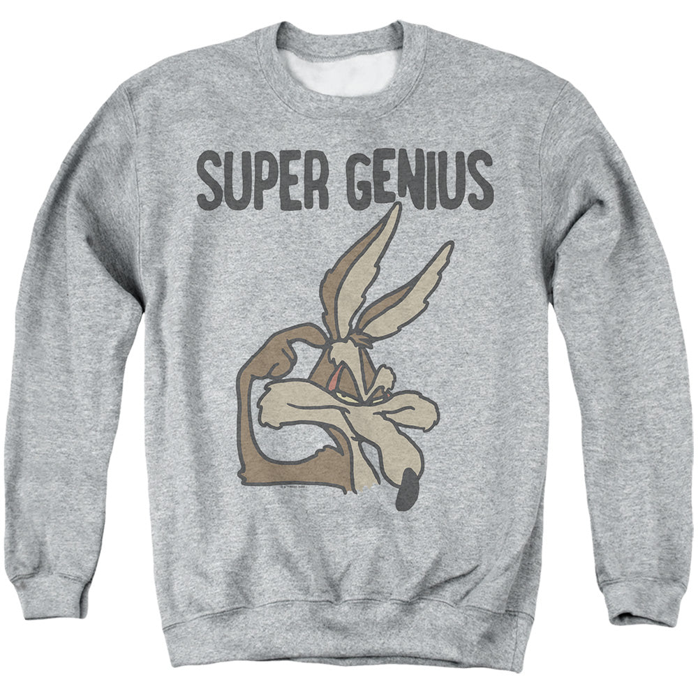 AN OFFCIALLY LICENSED LOONEY TUNES THE HIGH IQ ADULT UNISEX CREWNECK SWEATSHIRT ATHLETIC HEATHER