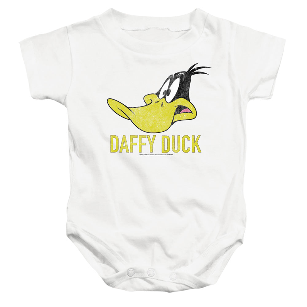 AN OFFCIALLY LICENSED LOONEY TUNES DAFFY DUCK BABY BODYSUIT WHITE