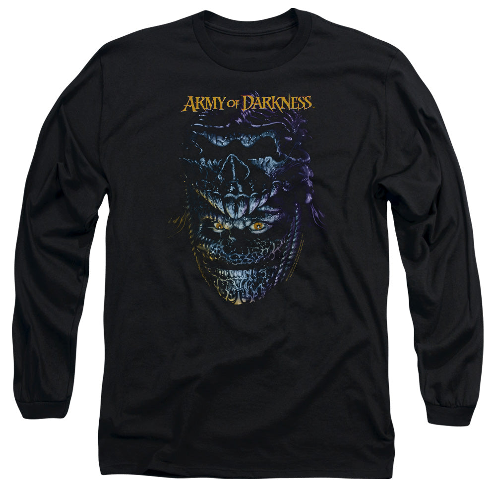 AN OFFCIALLY LICENSED ARMY OF DARKNESS EVIL ASH MEN'S LONG SLEEVE T-SHIRT BLACK