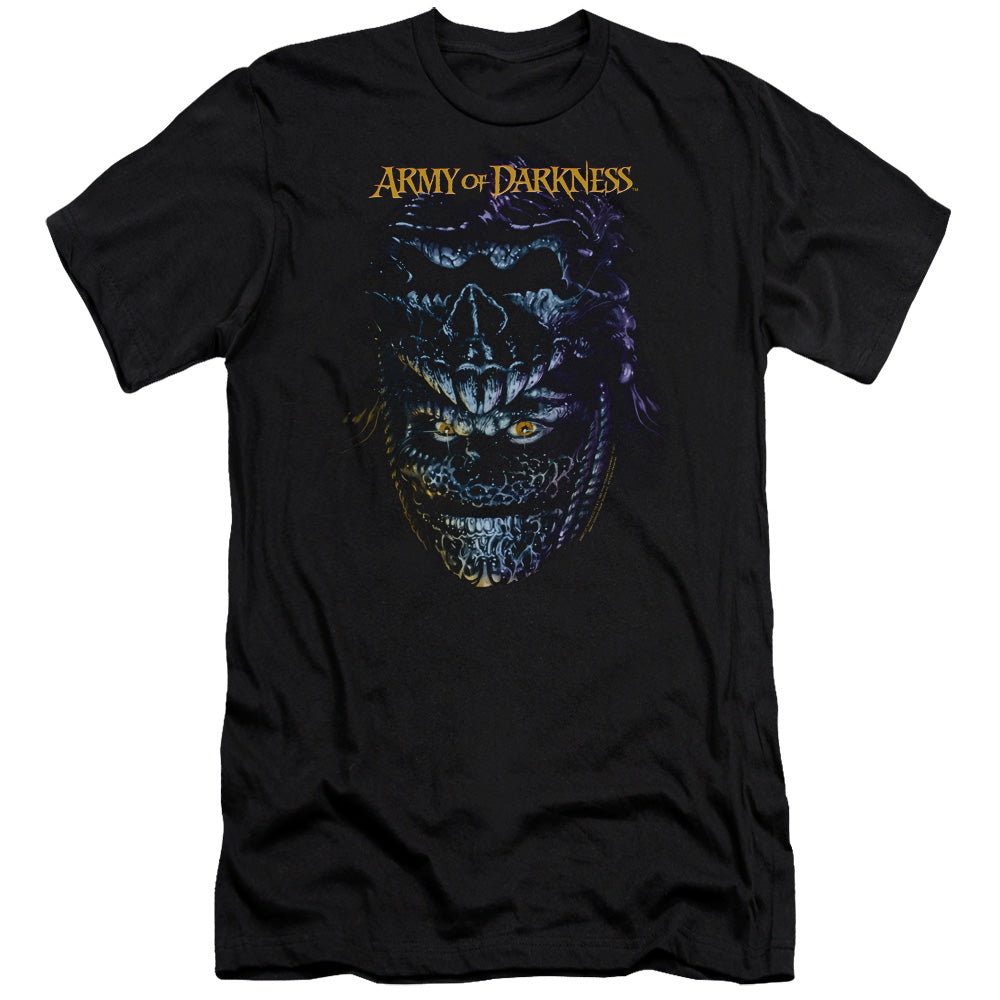 AN OFFCIALLY LICENSED ARMY OF DARKNESS EVIL ASH MEN'S PREMIUM SLIM FIT T-SHIRT BLACK