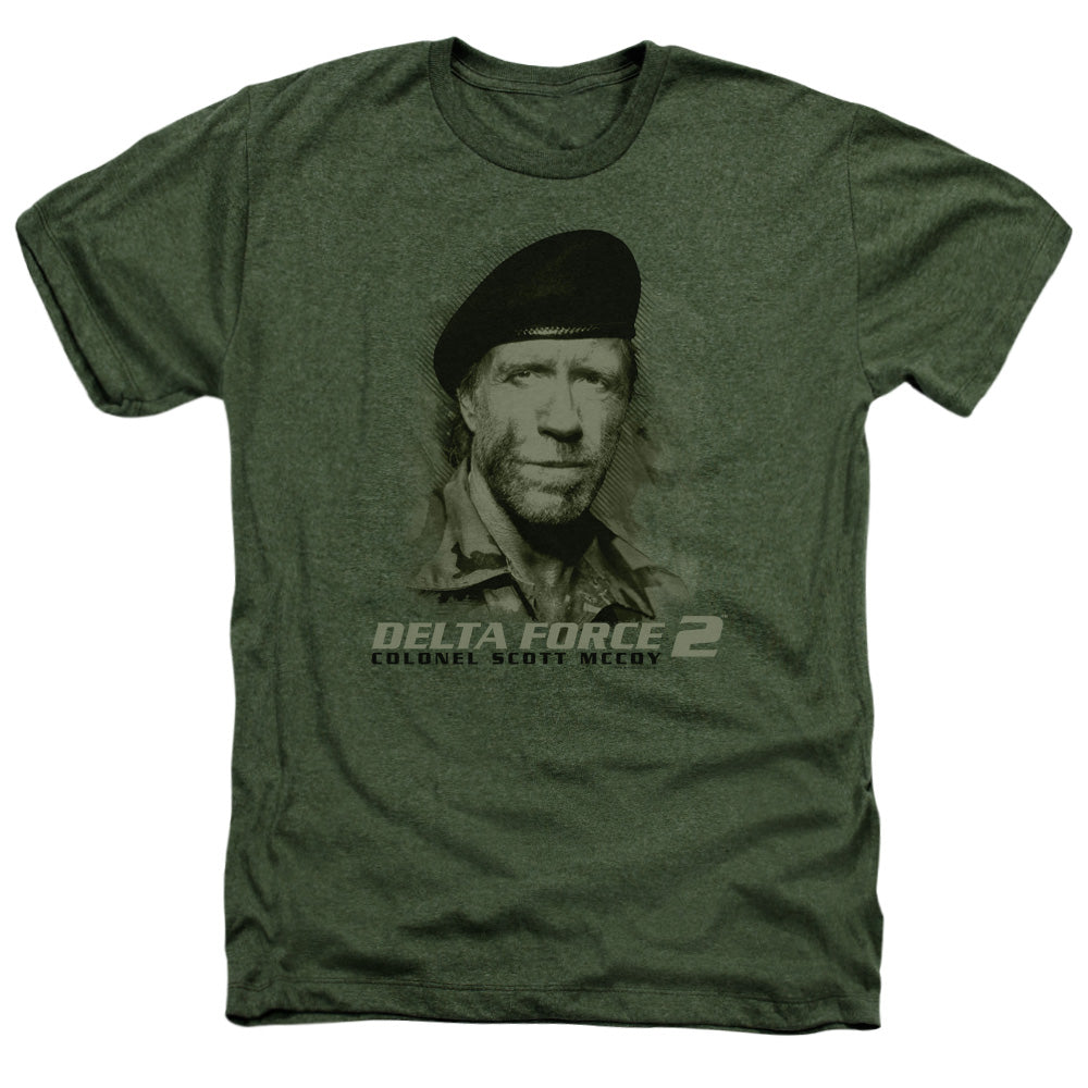 AN OFFCIALLY LICENSED DELTA FORCE 2 YOU CANT SEE ME MEN'S HEATHER T-SHIRT MILITARY GREEN