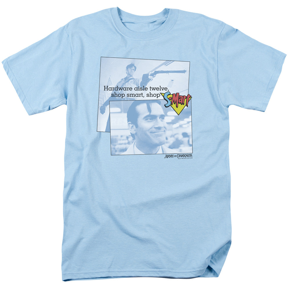AN OFFCIALLY LICENSED ARMY OF DARKNESS SHOP S MART MEN'S REGULAR FIT T-SHIRT LIGHT BLUE