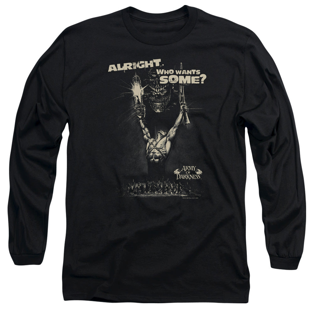 AN OFFCIALLY LICENSED ARMY OF DARKNESS WANT SOME MEN'S LONG SLEEVE T-SHIRT BLACK