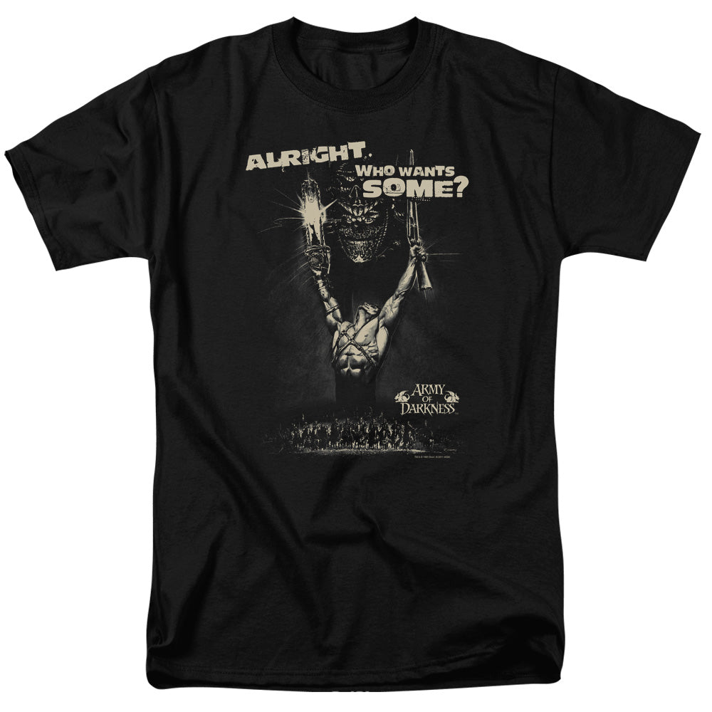 AN OFFCIALLY LICENSED ARMY OF DARKNESS WANT SOME MEN'S REGULAR FIT T-SHIRT BLACK