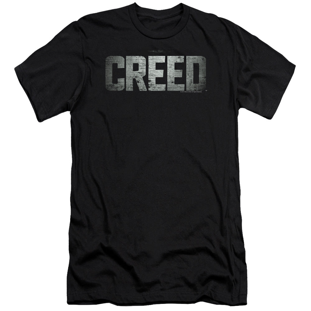 AN OFFCIALLY LICENSED CREED LOGO MEN'S PREMIUM SLIM FIT T-SHIRT BLACK