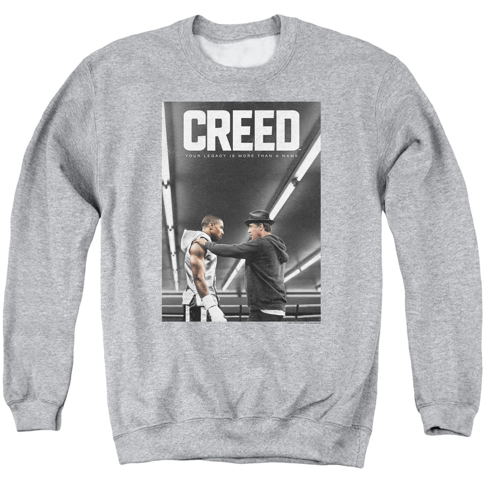 AN OFFCIALLY LICENSED CREED POSTER ADULT UNISEX CREWNECK SWEATSHIRT ATHLETIC HEATHER