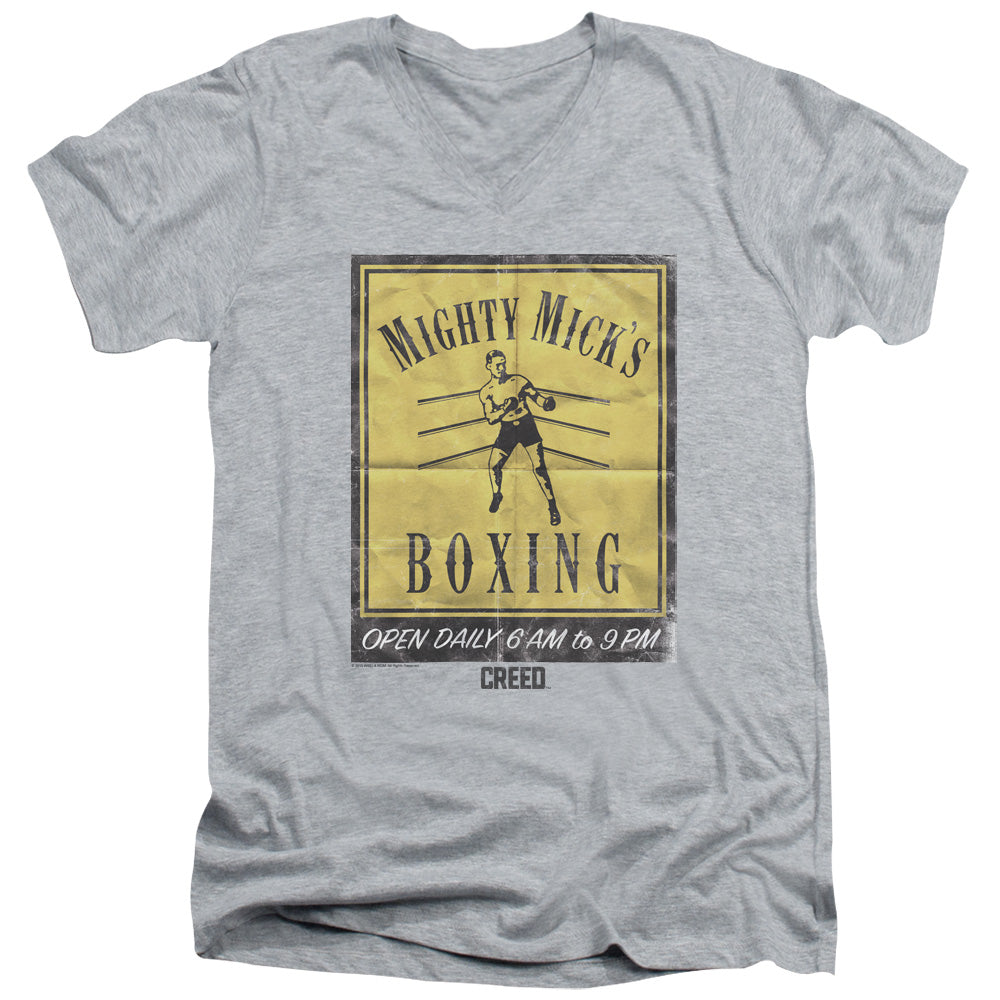 AN OFFCIALLY LICENSED CREED MICKS POSTER MEN'S V-NECK T-SHIRT ATHLETIC HEATHER