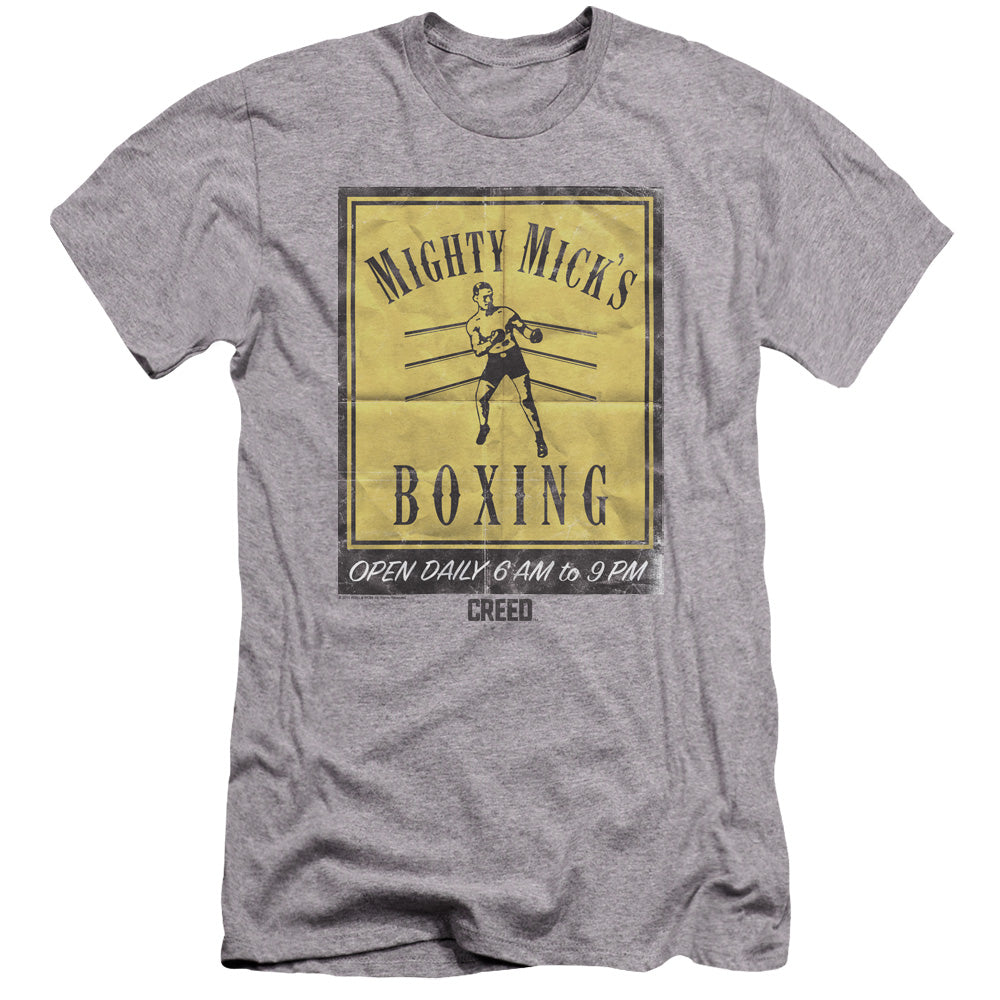 AN OFFCIALLY LICENSED CREED MICKS POSTER MEN'S PREMIUM SLIM FIT T-SHIRT ATHLETIC HEATHER