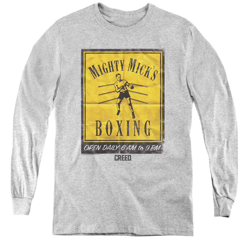AN OFFCIALLY LICENSED CREED MICKS POSTER YOUTH LONG SLEEVE T-SHIRT ATHLETIC HEATHER