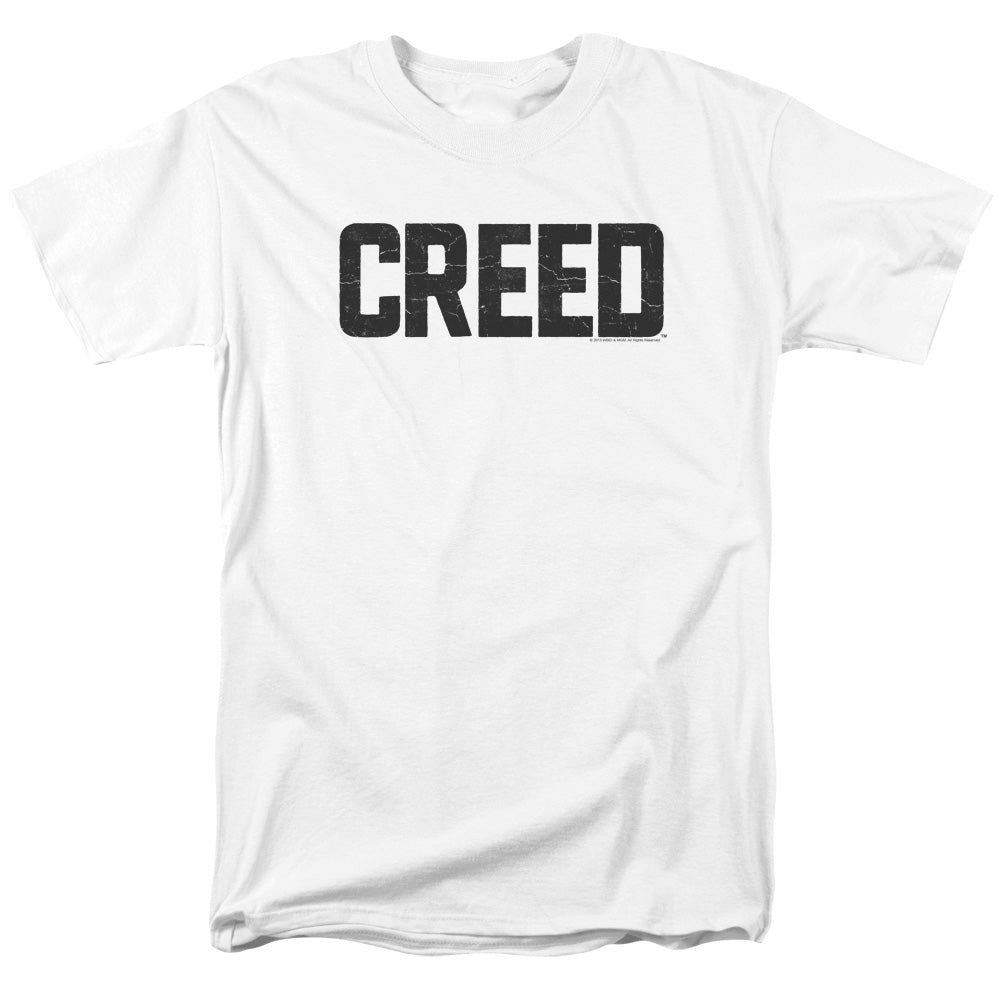 AN OFFCIALLY LICENSED CREED CRACKED LOGO MEN'S REGULAR FIT T-SHIRT WHITE