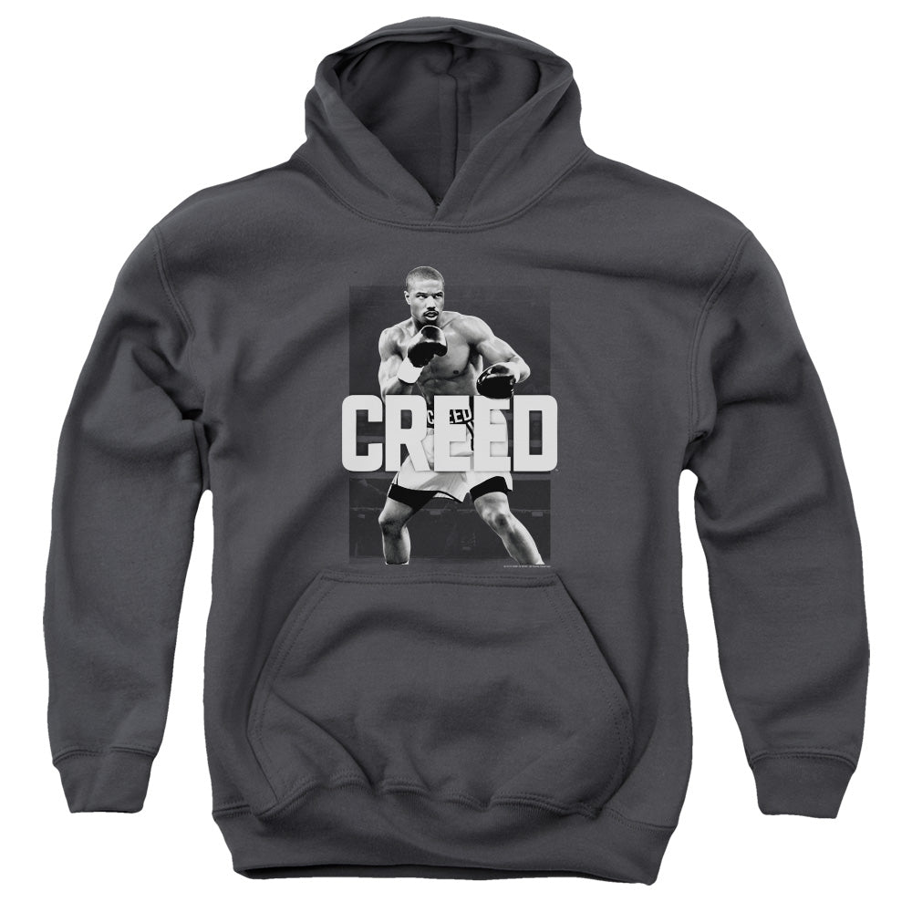 AN OFFCIALLY LICENSED CREED FINAL ROUND YOUTH HOODIE CHARCOAL