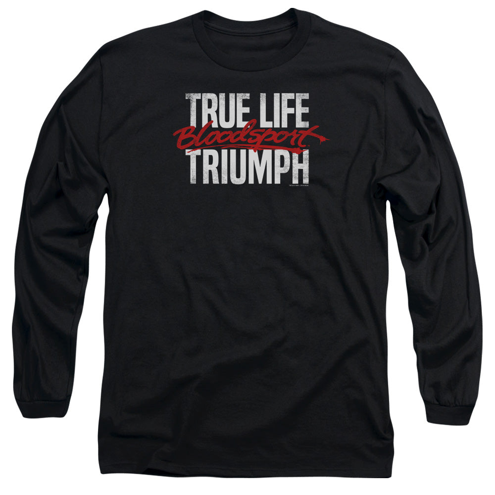 AN OFFCIALLY LICENSED BLOODSPORT TRUE STORY MEN'S LONG SLEEVE T-SHIRT BLACK