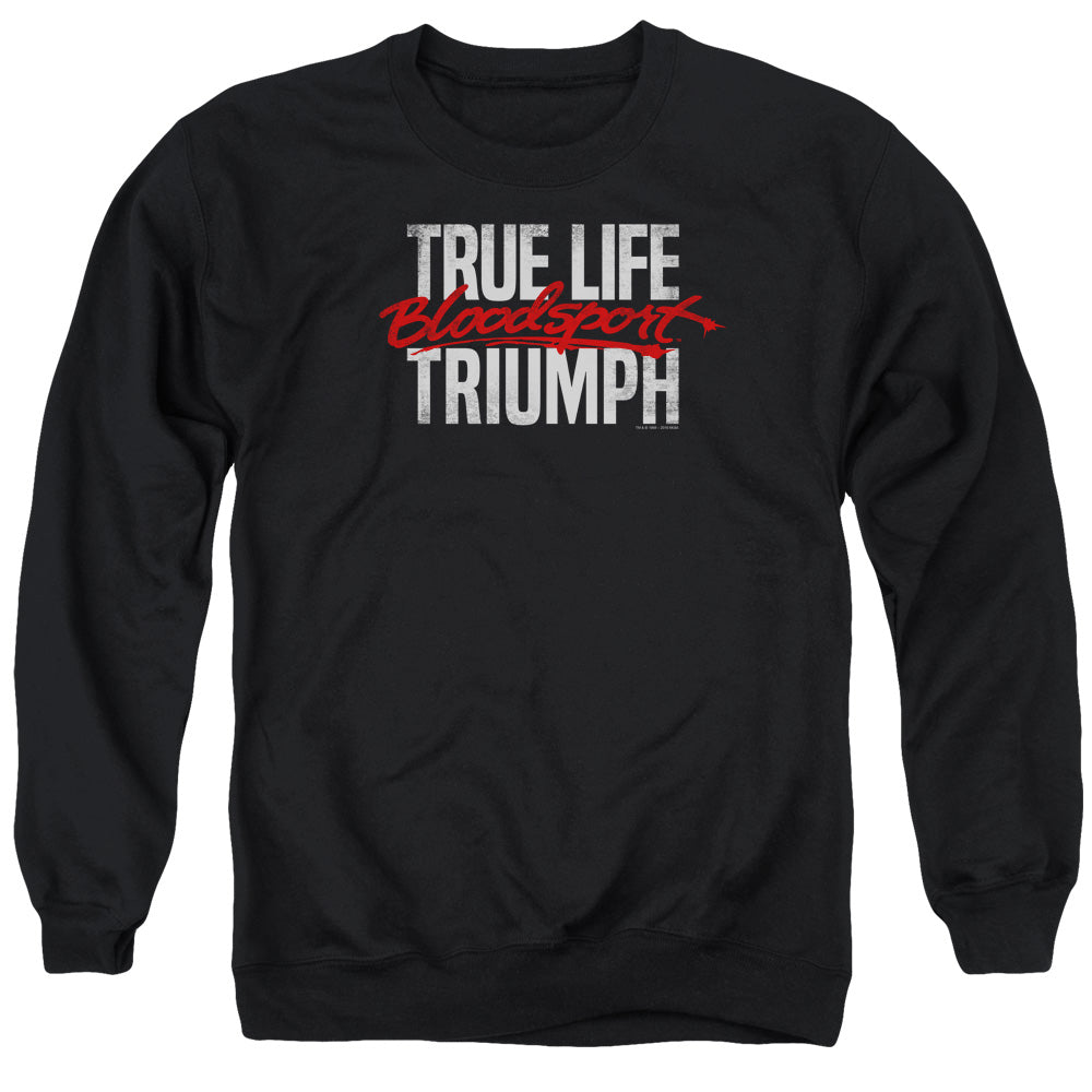 AN OFFCIALLY LICENSED BLOODSPORT TRUE STORY ADULT UNISEX CREWNECK SWEATSHIRT BLACK