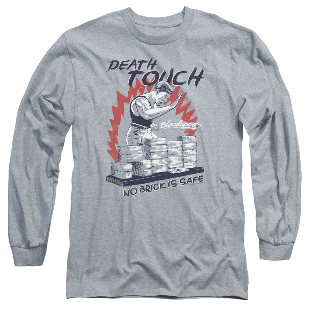 AN OFFCIALLY LICENSED BLOODSPORT DEATH TOUCH MEN'S LONG SLEEVE T-SHIRT ATHLETIC HEATHER