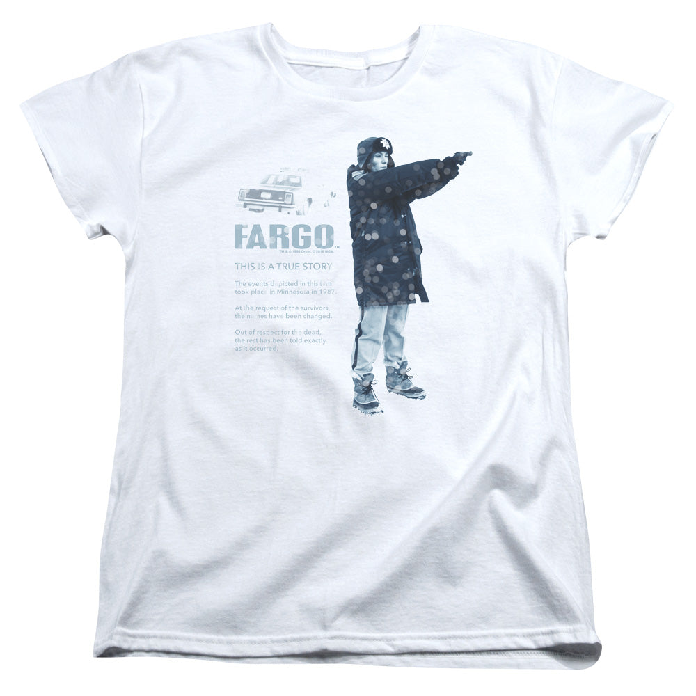 AN OFFCIALLY LICENSED FARGO THIS IS A TRUE STORY WOMEN'S REGULAR FIT T-SHIRT WHITE
