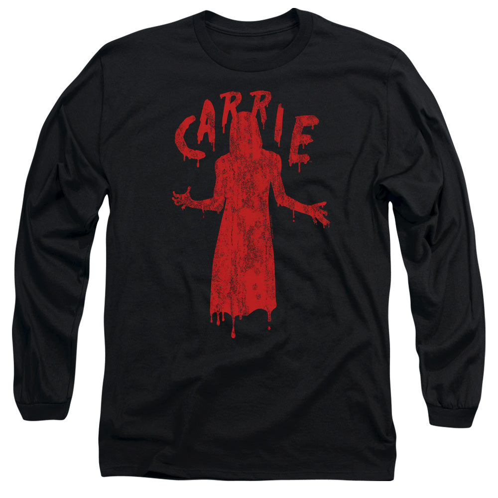 AN OFFCIALLY LICENSED CARRIE SILHOUETTE MEN'S LONG SLEEVE T-SHIRT BLACK