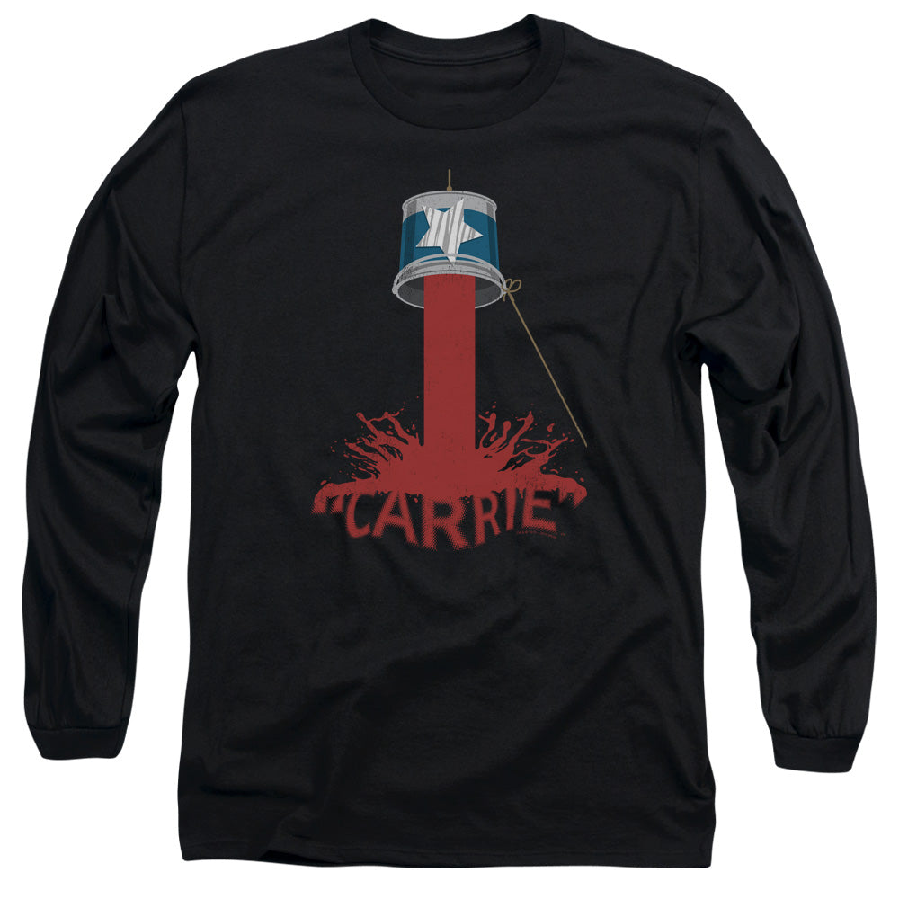 AN OFFCIALLY LICENSED CARRIE BUCKET OF BLOOD MEN'S LONG SLEEVE T-SHIRT BLACK