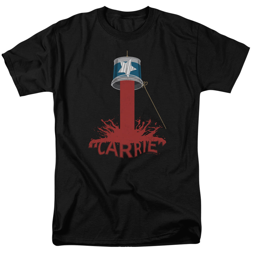 AN OFFCIALLY LICENSED CARRIE BUCKET OF BLOOD MEN'S REGULAR FIT T-SHIRT BLACK