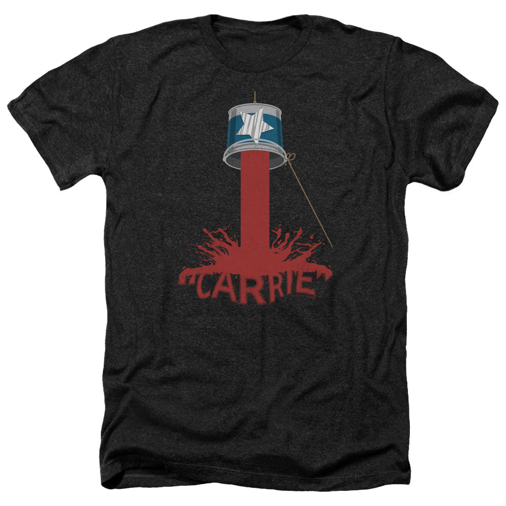 AN OFFCIALLY LICENSED CARRIE BUCKET OF BLOOD MEN'S HEATHER T-SHIRT CHARCOAL