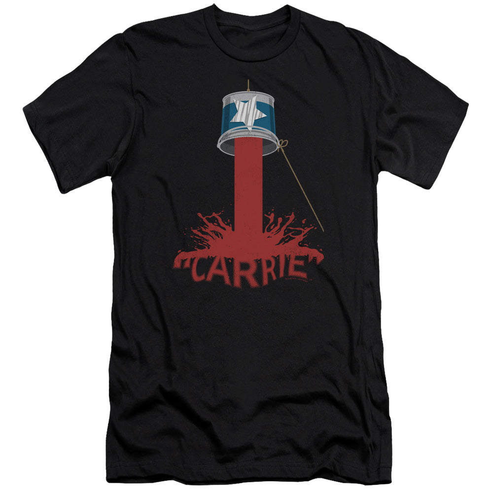 AN OFFCIALLY LICENSED CARRIE BUCKET OF BLOOD MEN'S PREMIUM SLIM FIT T-SHIRT BLACK