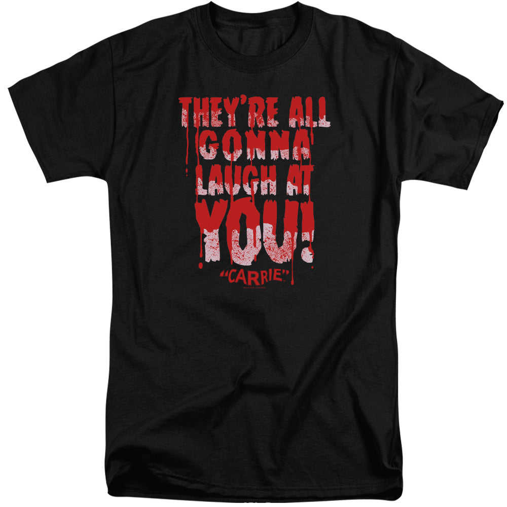AN OFFCIALLY LICENSED CARRIE LAUGH AT YOU MEN'S TALL FIT T-SHIRT BLACK