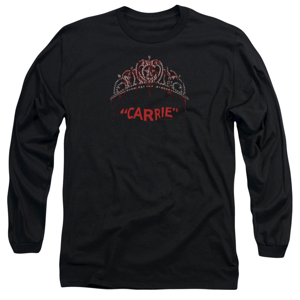 AN OFFCIALLY LICENSED CARRIE PROM QUEEN MEN'S LONG SLEEVE T-SHIRT BLACK